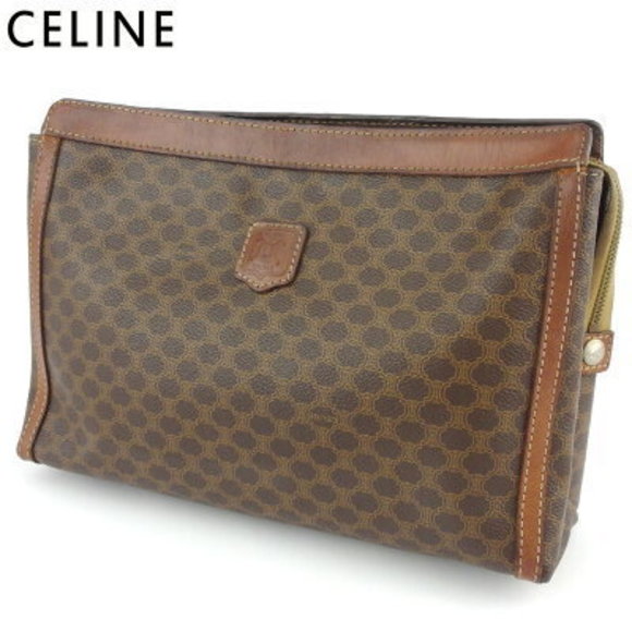 Celine clutch bag Shoulder Bag macadam brown beige leather - Picture 1 of 6